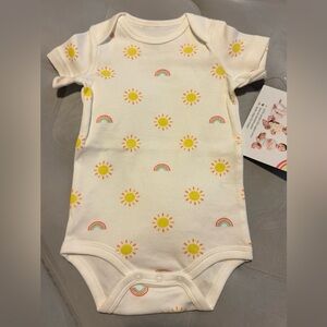 Sunshine and Rainbow Print Baby Onesie, 3-6 months